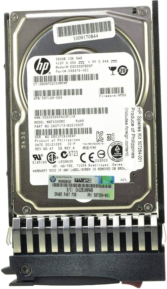 HP 300GB SAS 10K RPM HARD DRIVE